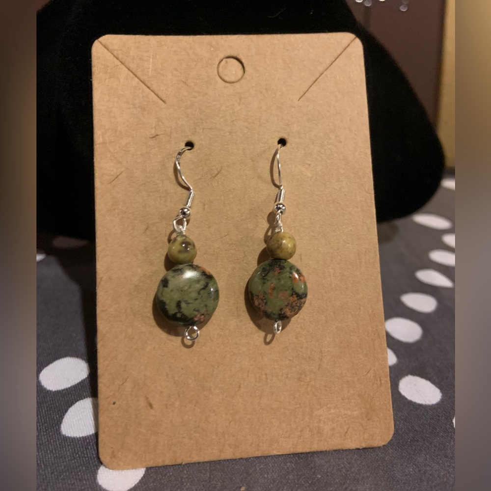 Mixed colt stone handmade sterling silver earrings, lightweight, NWOT